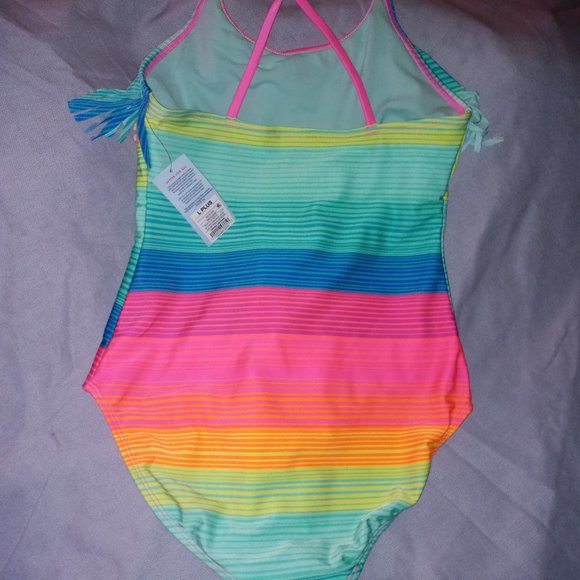 Neon rainbow coloured swimsuit NWT - Picture 4 of 5